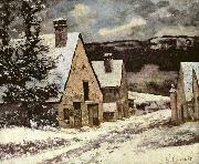Gustave Courbet Dorfausgang im Winter France oil painting artist